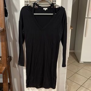 Splendid Black Cotton Cut Out Dress